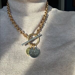 Twisted silver toggle necklaces, brass and silver like new